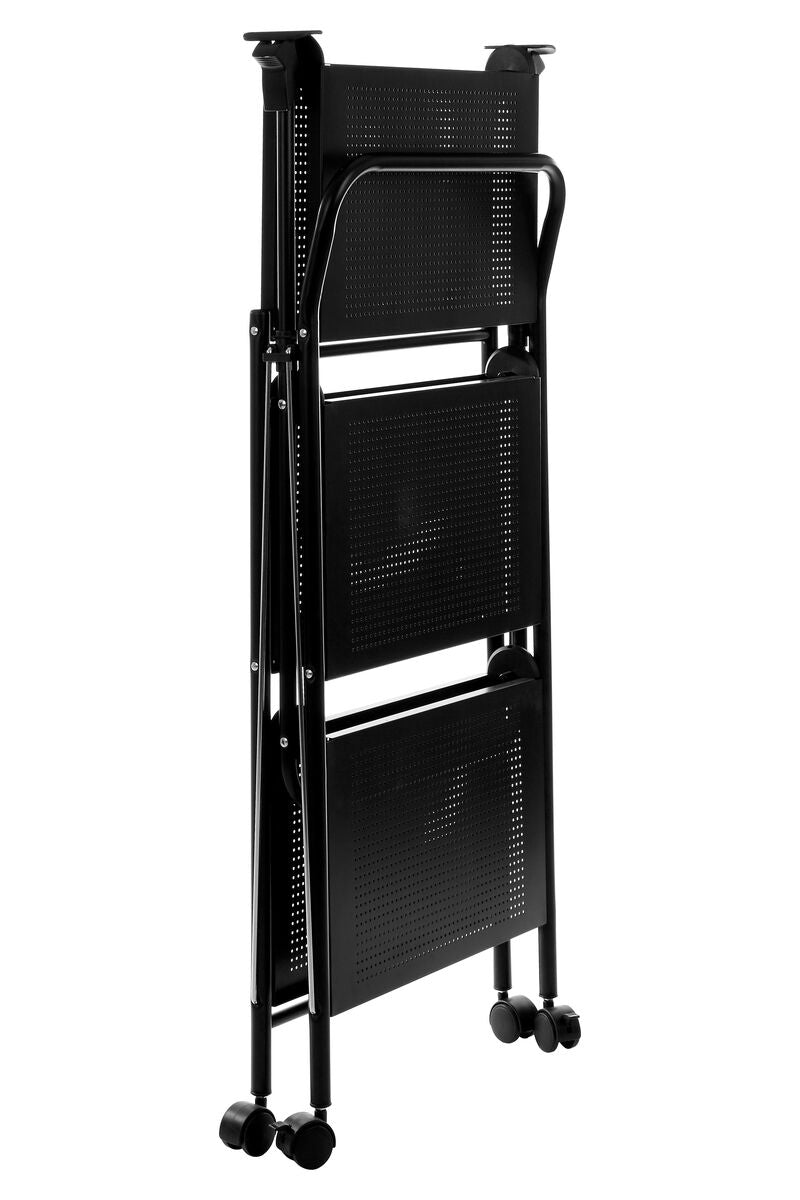 Harlow Black Rectangular Folding Kitchen Trolley