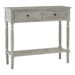 Heritage Two Drawer Grey Wash Rectangular Console Table