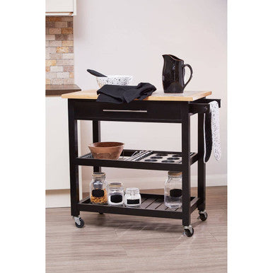 Harlow Glenn Wide Kitchen Trolley with Granite Top