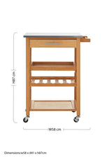 Harlow Bamboo One Drawer Kitchen Trolley