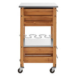 Harlow Bamboo Four Drawer Kitchen Trolley