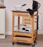 Harlow Bamboo Four Drawer Kitchen Trolley