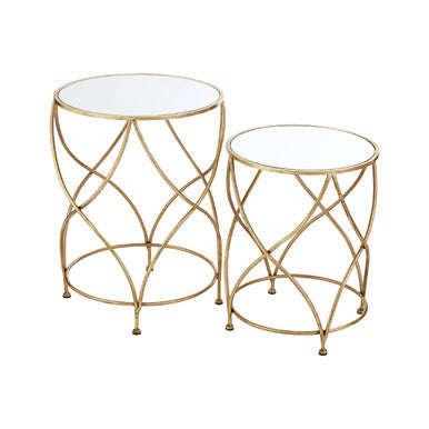 Marcia Mirrored Top Side Tables