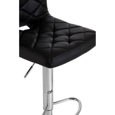 Tara Black Faux Leather Bar Chair