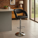 Taylor Black Faux Leather Bar Chair