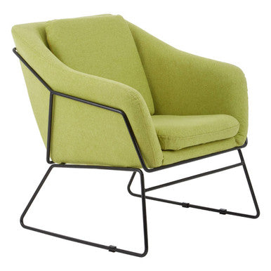 Stockholm Green Fabric Modern Accent Chair