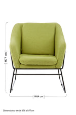 Stockholm Green Fabric Modern Accent Chair