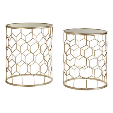 Arcana Set Of Two Honeycomb Side Tables