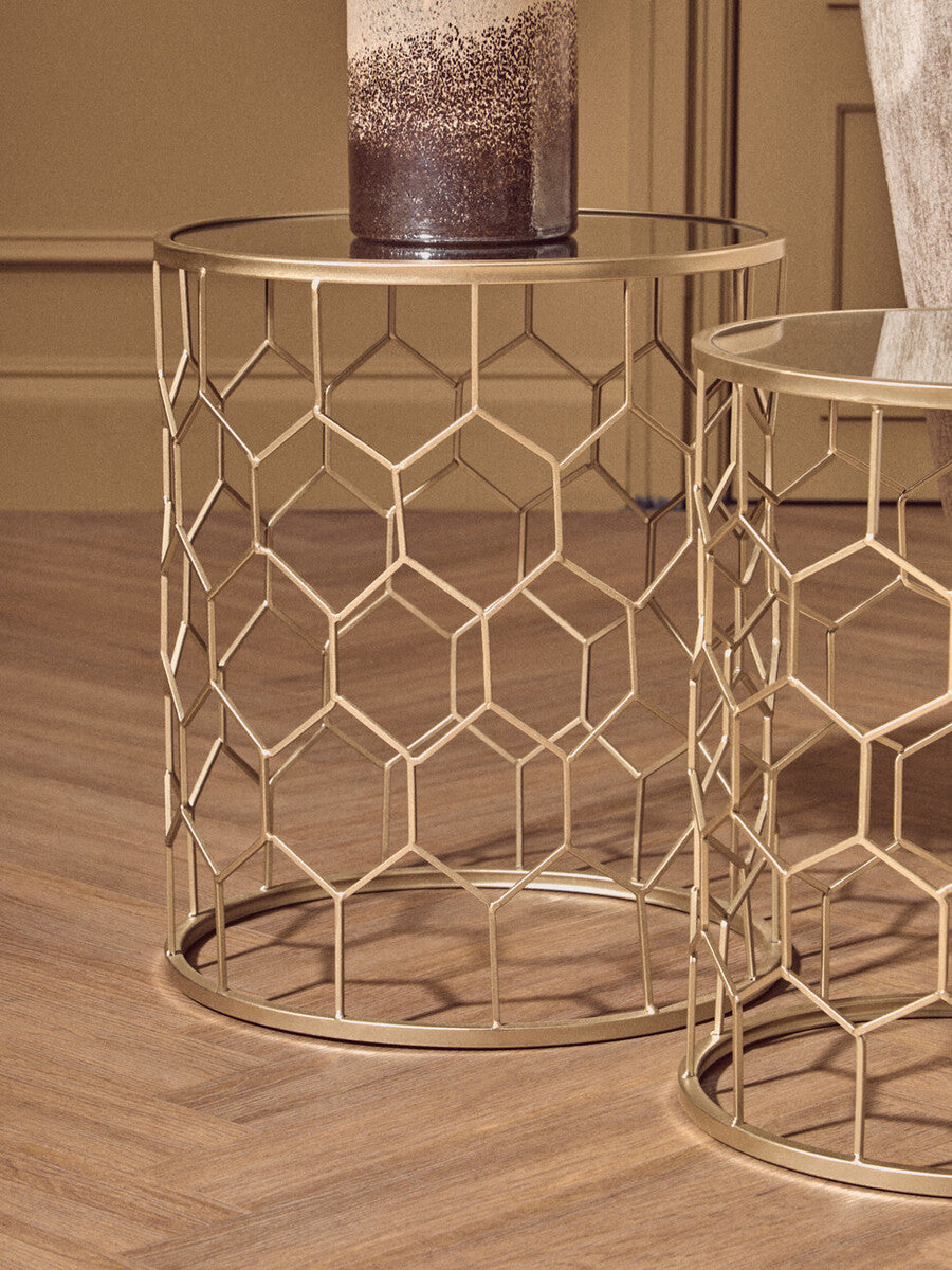 Arcana Set Of Two Honeycomb Side Tables