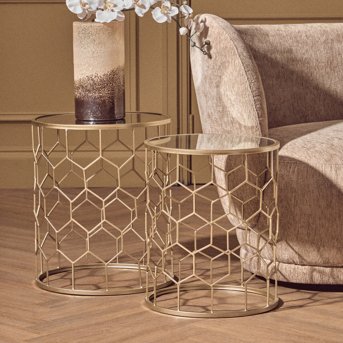 Arcana Set Of Two Honeycomb Side Tables
