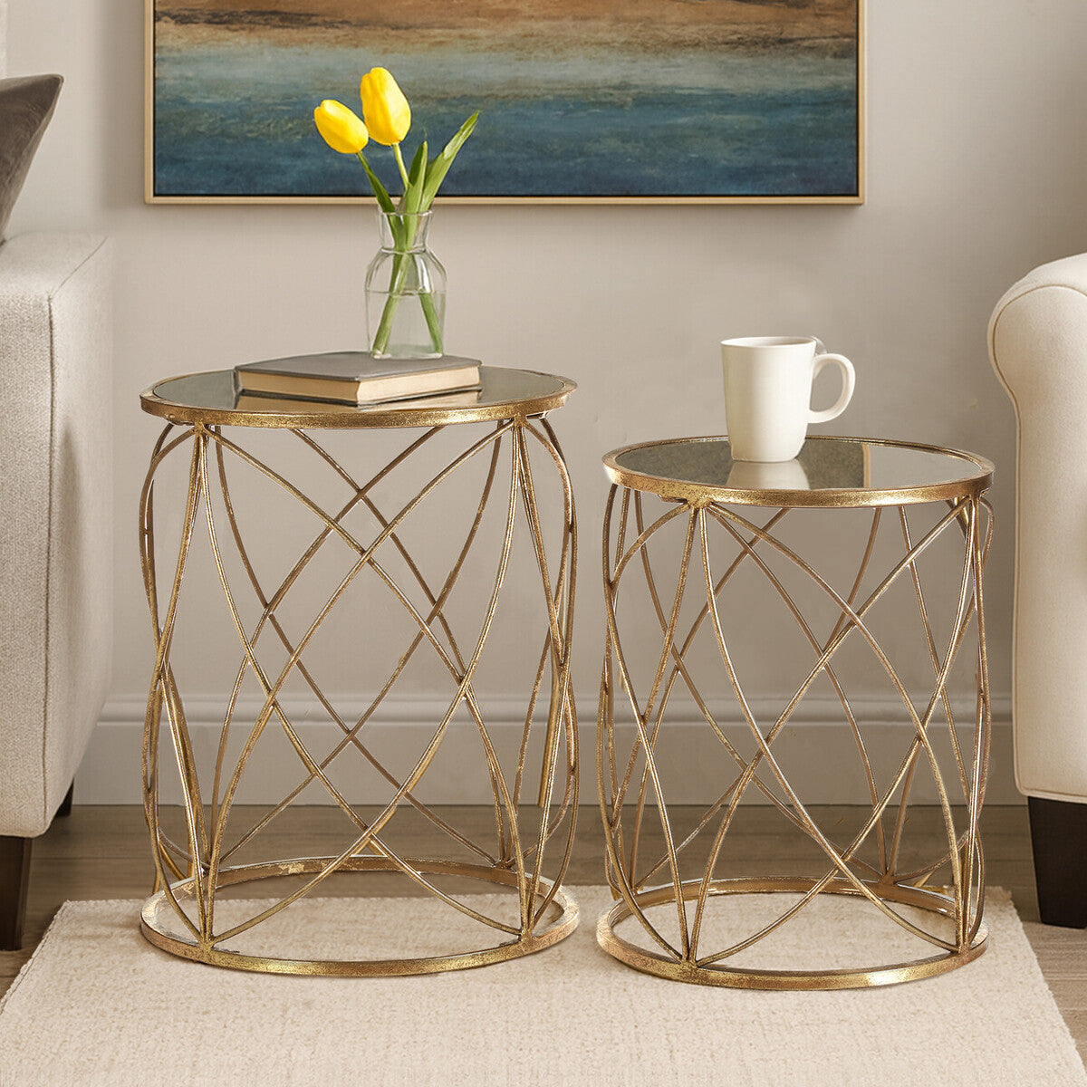 Arcana Set Of Two Round Side Tables