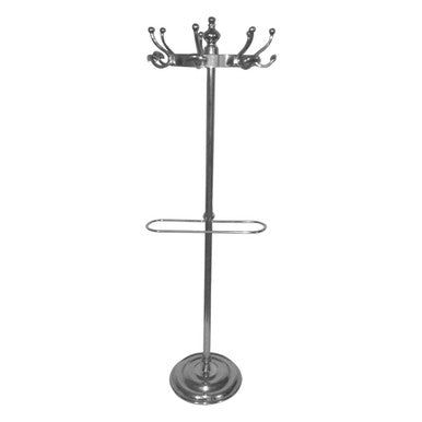 Arris Floor Standing Polished Aluminium Coat Stand