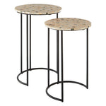 Halle Set of Two Mother Of Pearl Nesting Side Tables