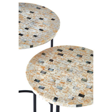 Halle Set of Two Mother Of Pearl Nesting Side Tables