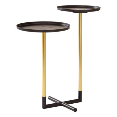 Halle Black and Gold 2 Tier Side Table