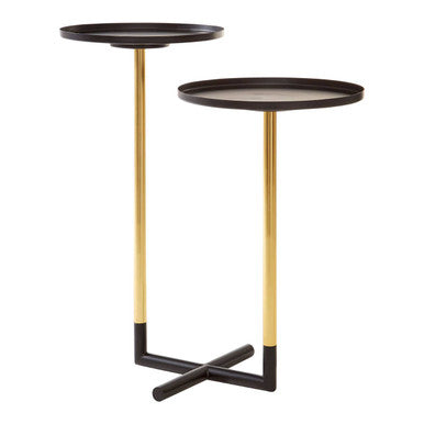 Halle Black and Gold 2 Tier Side Table