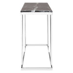 Ackley Silver Console Table With Black Marble Top