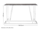 Ackley Silver Console Table With Black Marble Top