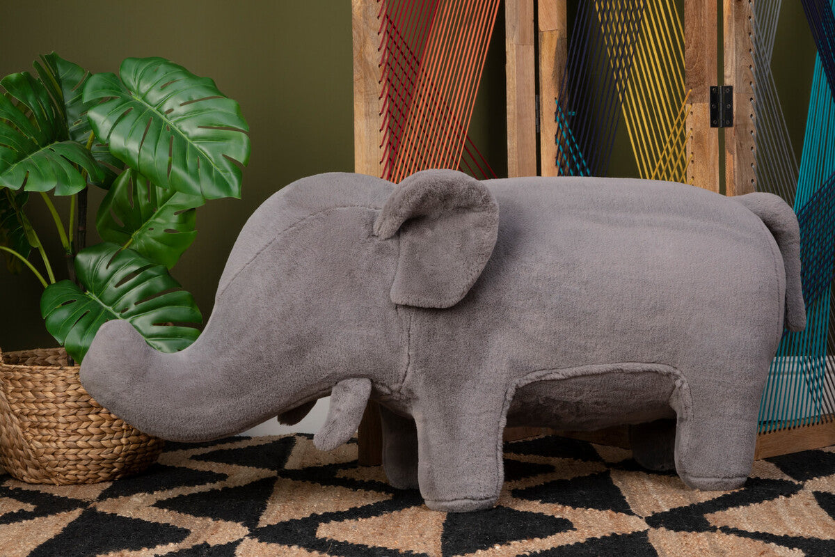 Jungle Safari Kids Grey Elephant Animal Stool