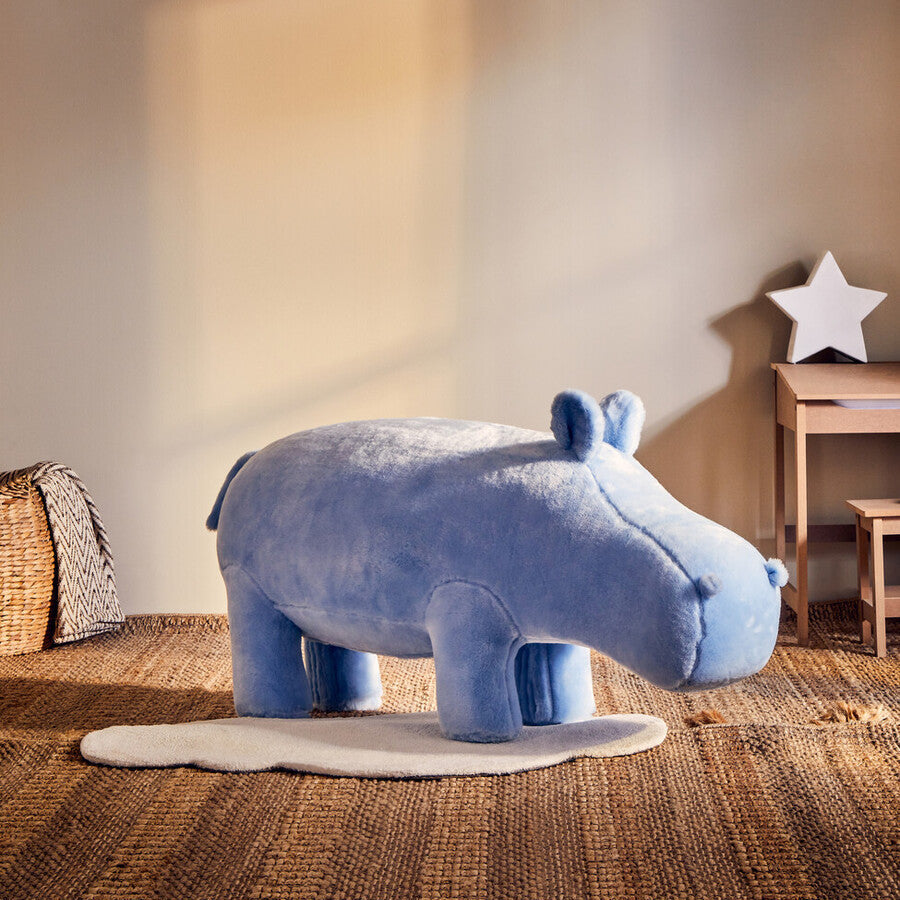 Jungle Safari Kids Blue Hippo Animal Stool