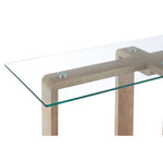 Barton Glass Console Table with Wood Effect Legs