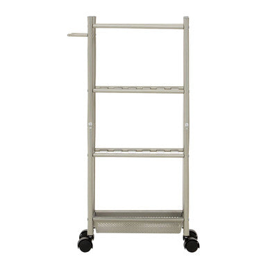 Dara 4 Tier Silver Metal Trolley with Basket