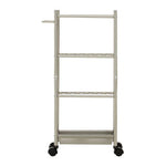 Dara 4 Tier Silver Metal Trolley with Basket