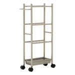 Dara 4 Tier Silver Metal Trolley with Basket
