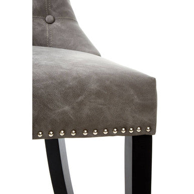 Daxton Grey Leather Effect Dining Chair
