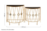 Faiza Set Of 2 Cross Design Console Tables