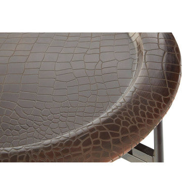 Hege Crocodile Texture Copper Finish Round Side Table