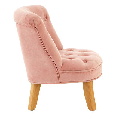 Estelle Pink Velvet Kids Chair