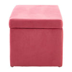 Mia Pink Velvet Kids Ottoman