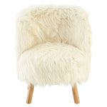 Kids White Faux Fur Chair