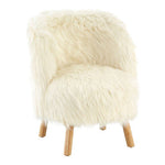 Kids White Faux Fur Chair