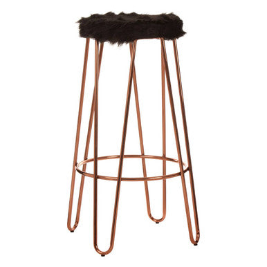 District Faux Fur Hairpin Bar Stool