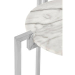 Cibal White Marble Side Table With Chrome Base