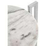 Cibal White Marble Side Table With Chrome Base