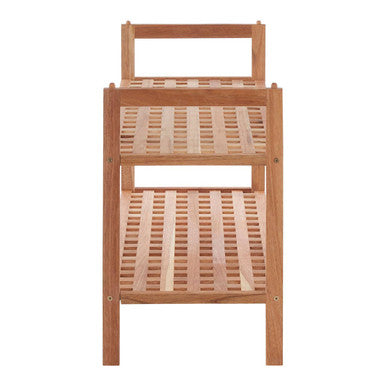 Arla 2 Tier Walnut Wood Grid Design Stackable Shoe Rack