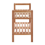 Arla 2 Tier Stackable Walnut Wood Shoe Rack