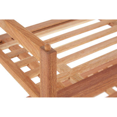 Arla 2 Tier Stackable Walnut Wood Shoe Rack