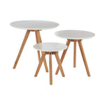 Nostra Set Of 3 Side Tables With Tapered Legs