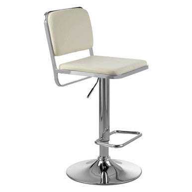 Stockholm White Seat And Chrome Base Bar Stool