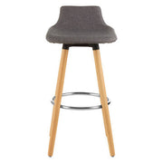 Stockholm Grey Bar Stool With Beechwood Legs