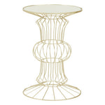 Yaxi Light Gold Finish Frame Table
