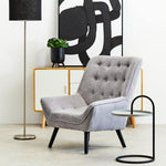 Stockholm Grey Linen Effect Accent Chair