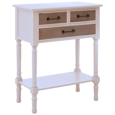 Heritage 3 Drawers White Console Table