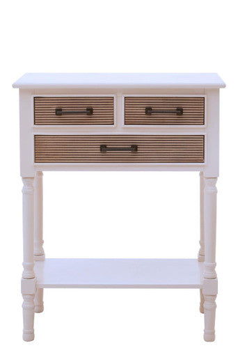 Heritage 3 Drawers White Console Table