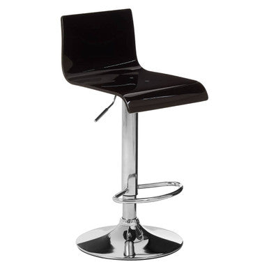 Baina Black Acrylic Bar Stool with Chrome Base