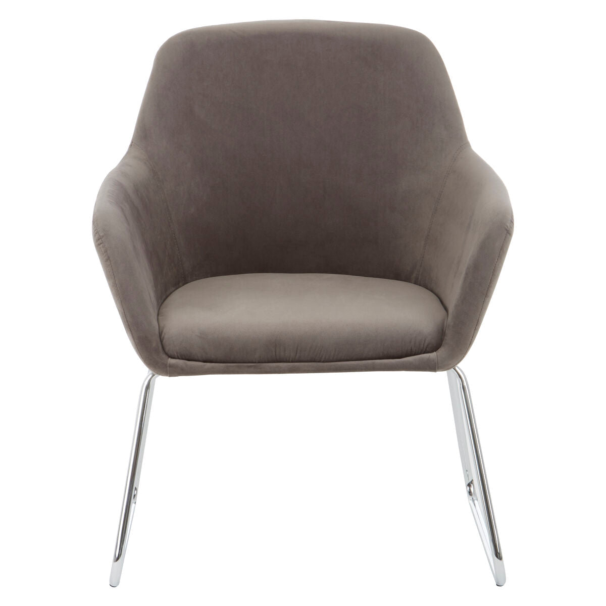 Stockholm Grey Velvet Dining Chair with Chrome Legs